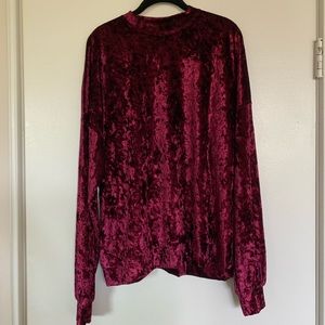 LF STORES CRUSHED VELVET SWEATSHIRT